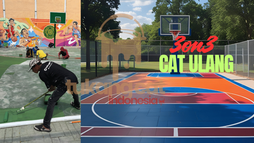 Jasa cat lapangan olahraga, vendor cat lapangan olahraga,tukang cat lapangan basket,lapangan voli,lapangan badmiton,lapangan tenis