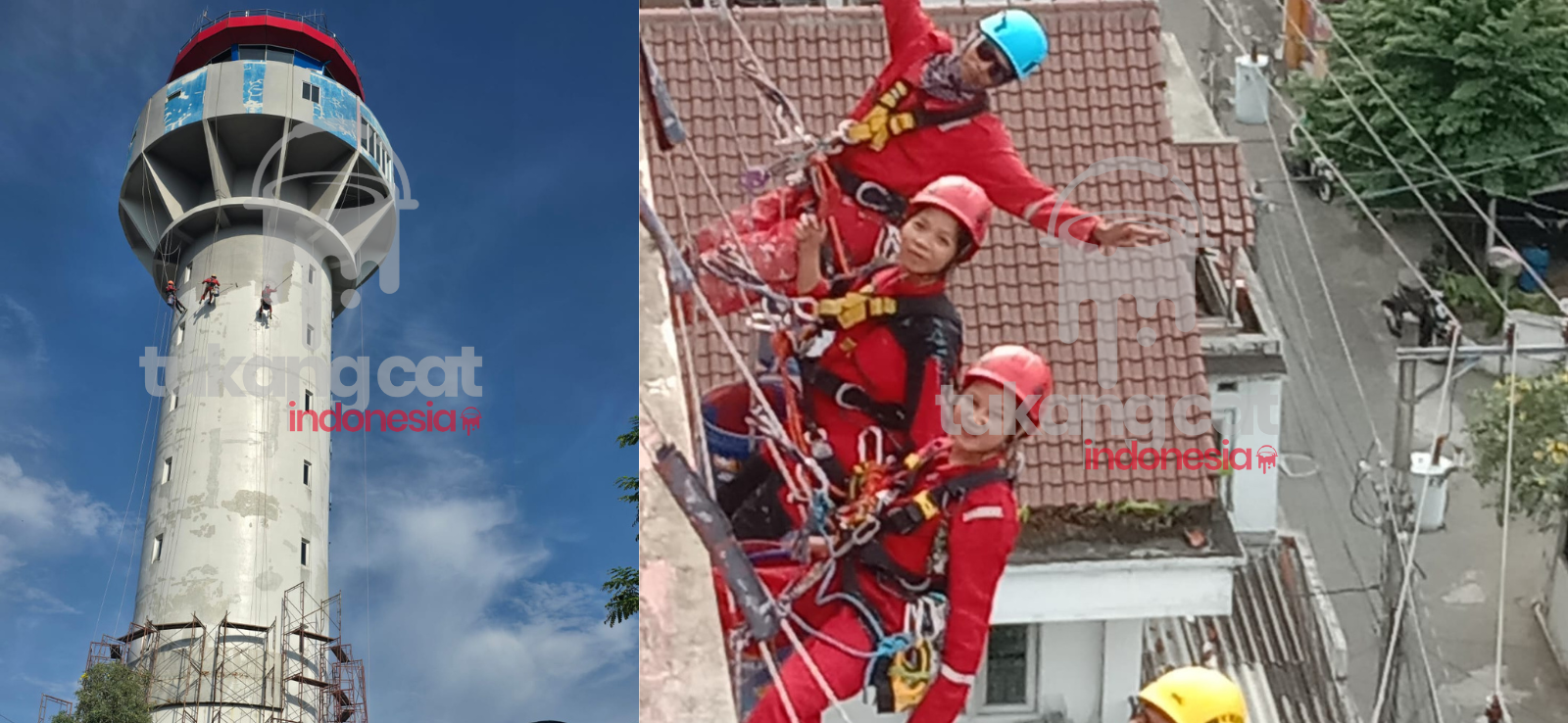 SOLUSI PENGECATAN GEDUNG TINGGI ”Rope Akses” – Kapasitas Besar, Hasil Presisi, Garansi Pasti, Su pasti KK!