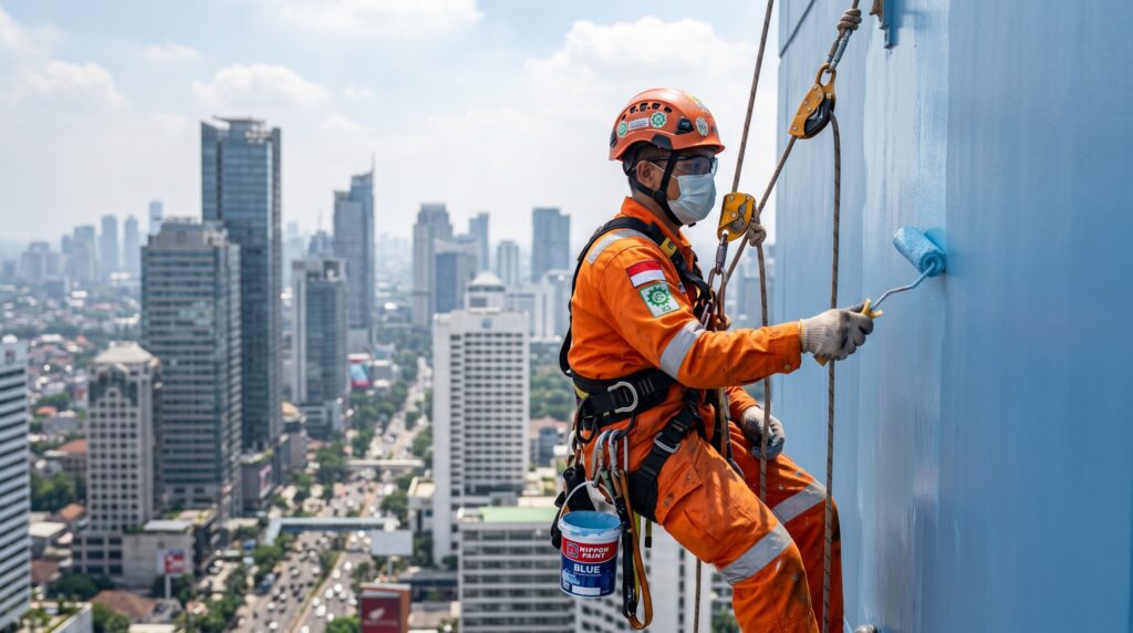 jasa rope akses, spesialis cat gedung tinggi