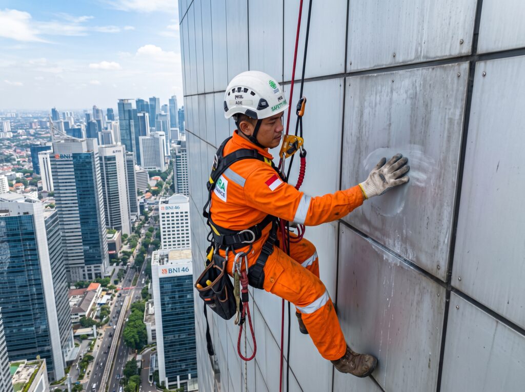 5 Tips Maintenance Fasad ACP - Kapan Harus Dibersihkan vs Dicat Ulang? 2 cleaning acp gedung tinggi