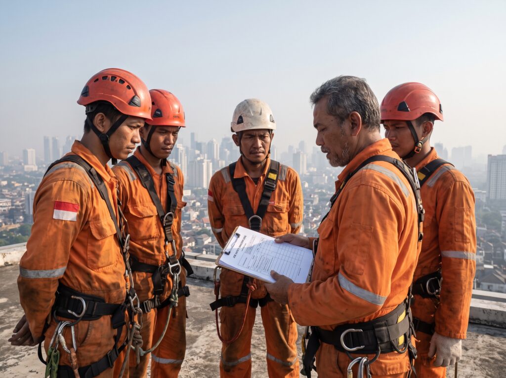 Liabilitas & Tanggung Jawab Hukum Pengelola Gedung - Mengapa Vendor Rope Access Tersertifikasi Wajib Dipilih? 3 tukang cat indonesia
